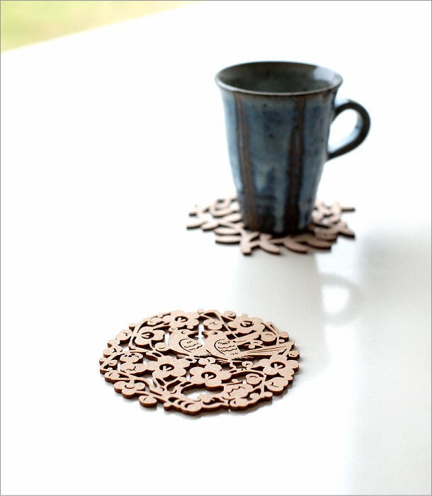 コースター おしゃれ 木製 北欧 かわいい 花瓶敷き woodコースター2