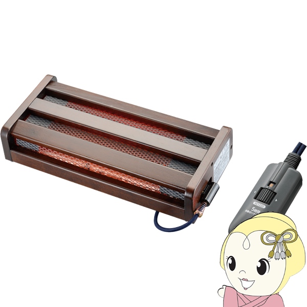 メトロ電気工業 木枠フットヒーター 電気足温器 MFH-181ET-DA ハロゲン