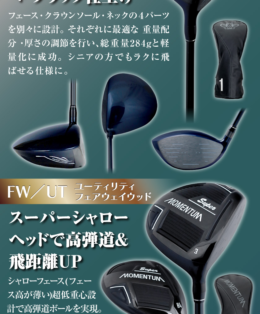 ゴルフクラブ フルセット MOMENTUM スーパーモメンタム グレードワン