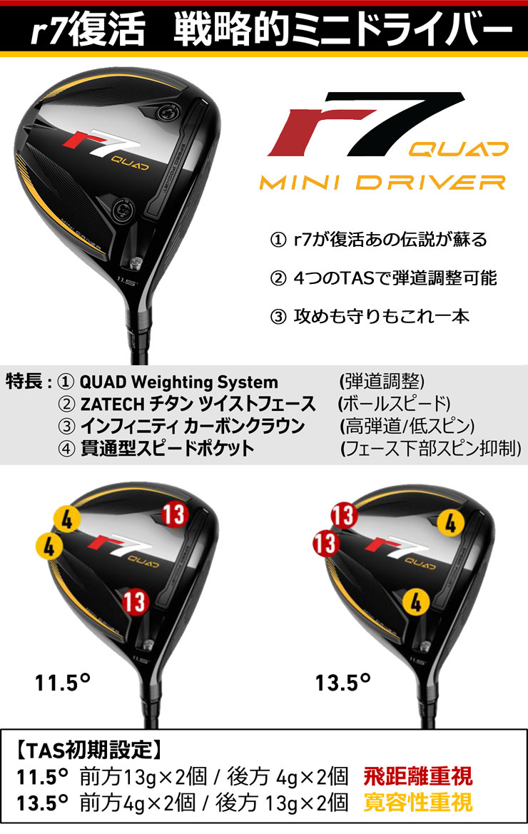TaylorMade（テーラーメイド） 特注カスタムクラブ r7 QUAD Mini