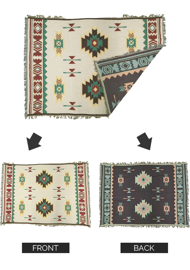 ソファーカバー マルチクロス 130×180cm 大判 フリンジ付き オルテガ