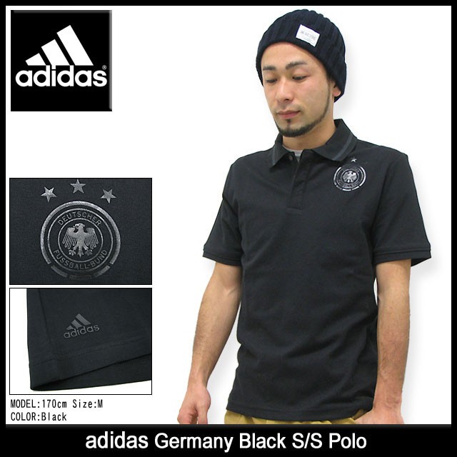 adidas Originals アディダス ドイツ ブラック ポロシャツ 半袖(adidas
