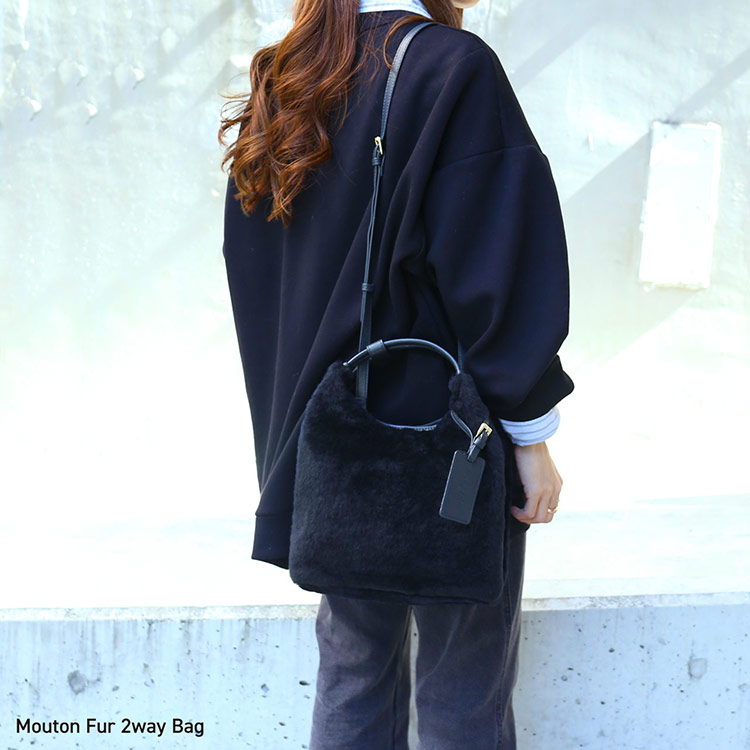 sankyo shokai（三京商会） ムートン ファー バッグ 2WAY ハンドバッグ