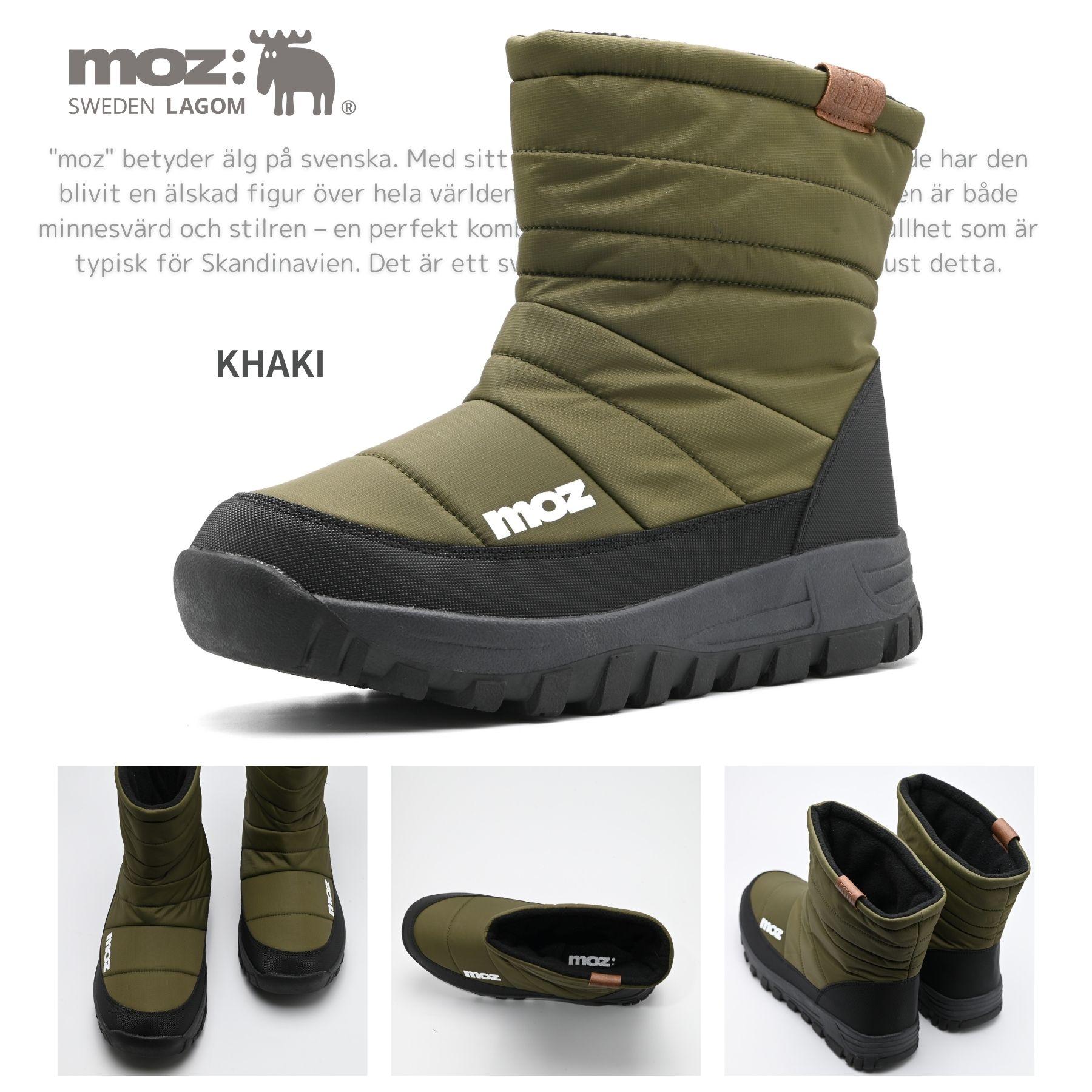 moz（モズ） スノーシューズ 防寒ブーツ メンズ 防水 防滑 フリース