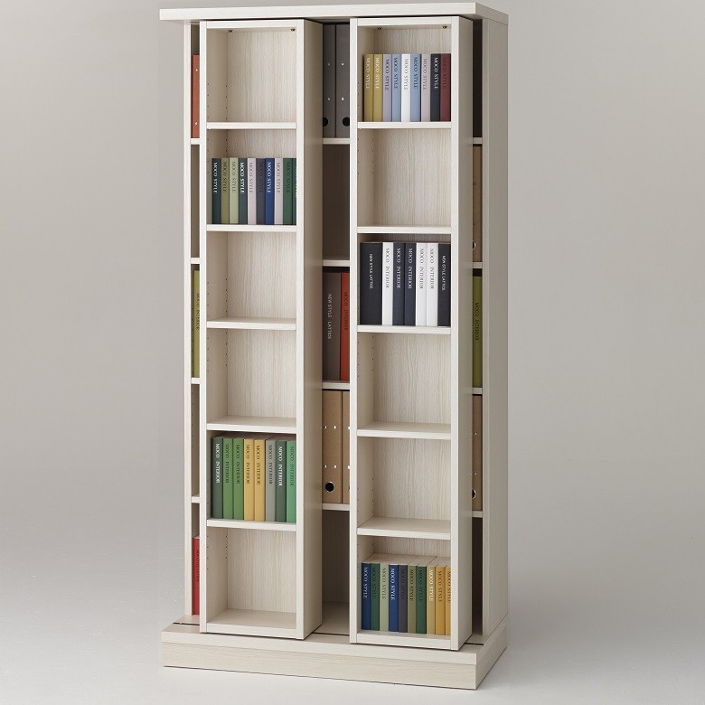 フナモコ（FUNAMOCO） スライド本棚 完成品 本棚 収納棚 DVD CD A4