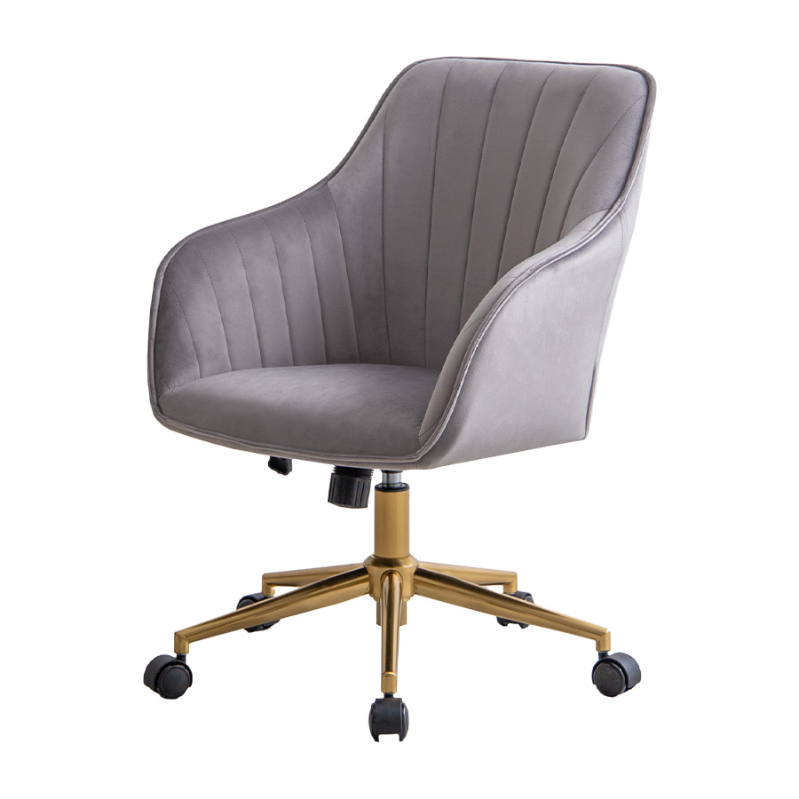 デスクチェア オフィスチェア ベロア ハイバック キャスター付 昇降