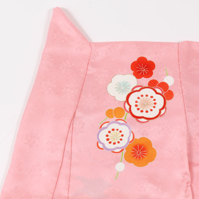 七五三 着物 7歳 正絹 購入 ピンク 梅文 京友禅 四つ身 絵羽模様 振袖