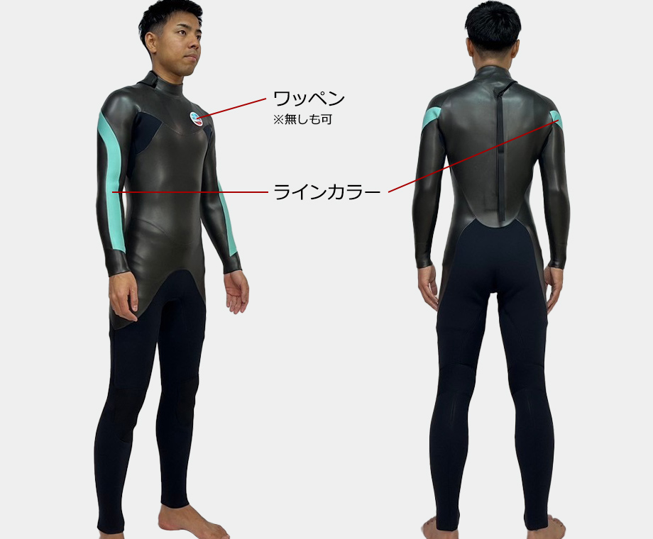 最新CLASSICモデル バックZIP ウエットスーツ サーフィン 3mm 2mm