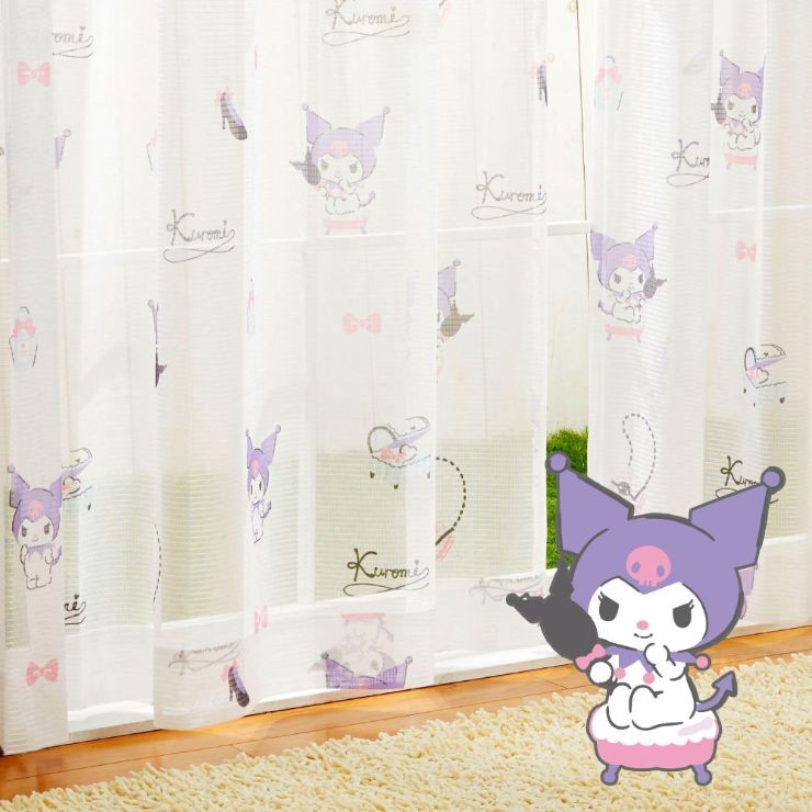 レースカーテン 2枚組 キティ 3サイズ 幅100cm 丈133cm 丈176cm 丈