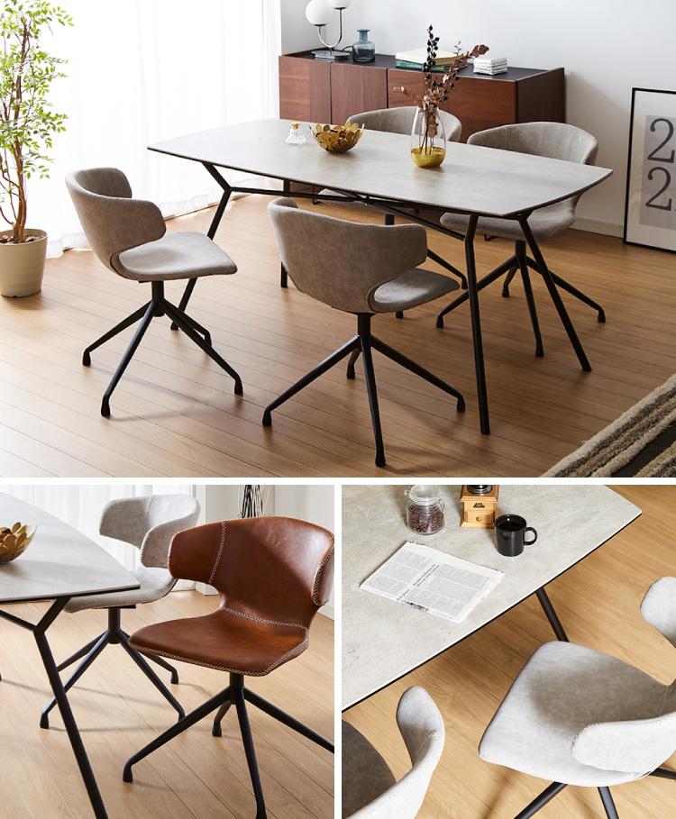 回転 ダイニングチェア 360度 回転チェア 回転椅子 PUレザー スチール