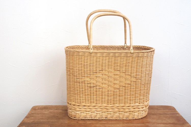 松野屋 日本製 藤小判 買物かご かごバッグ カゴ 生成A バスケット