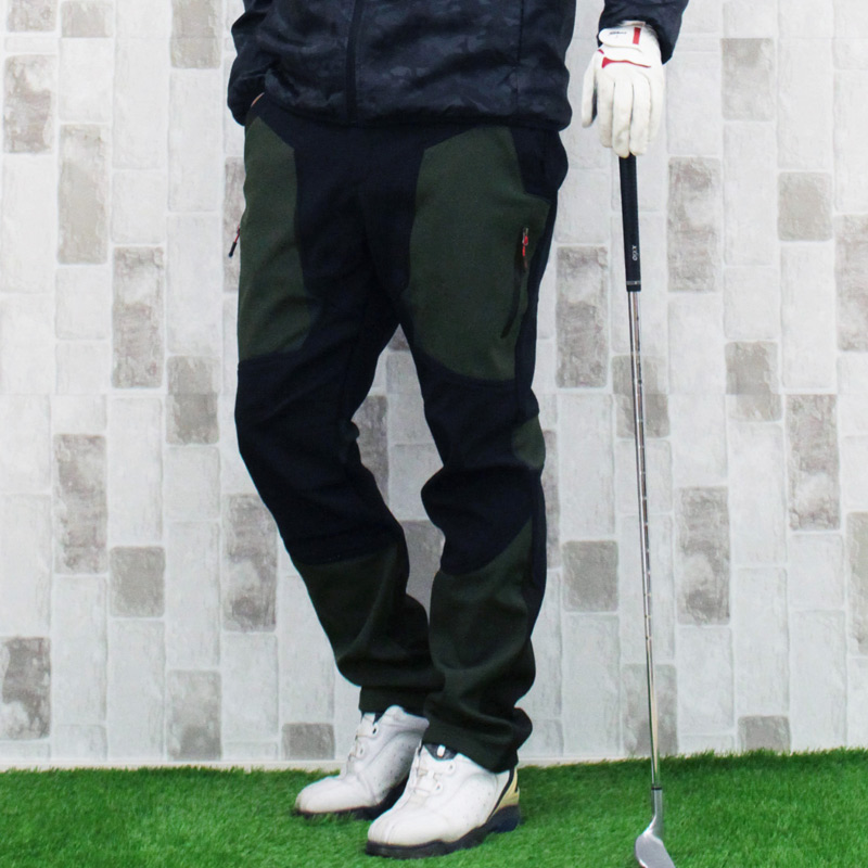 ゴルフパンツ メンズ ゴルフウェア 暖か裏起毛フリース ストレッチ