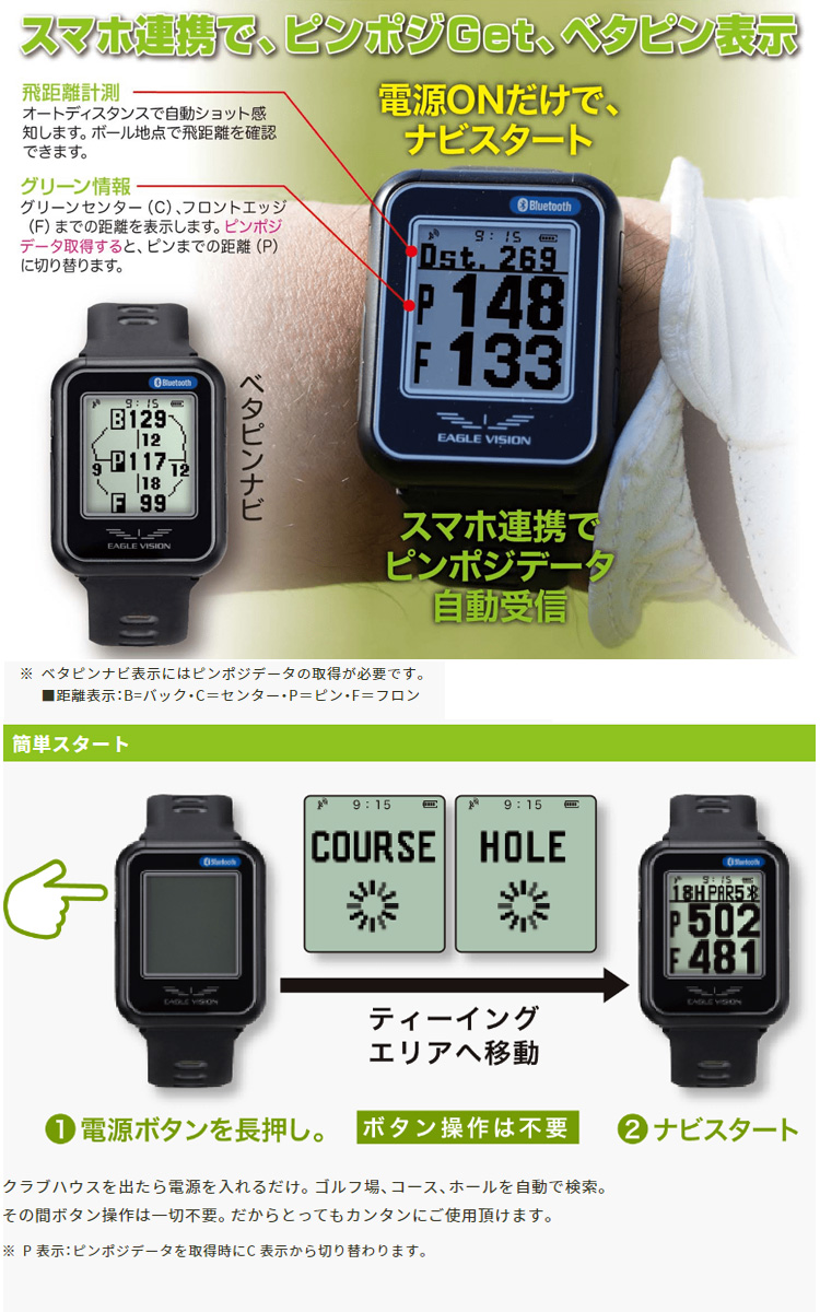 EAGLE VISION 朝日ゴルフ watch 6 EV-236WH イーグルビジョン ウォッチ
