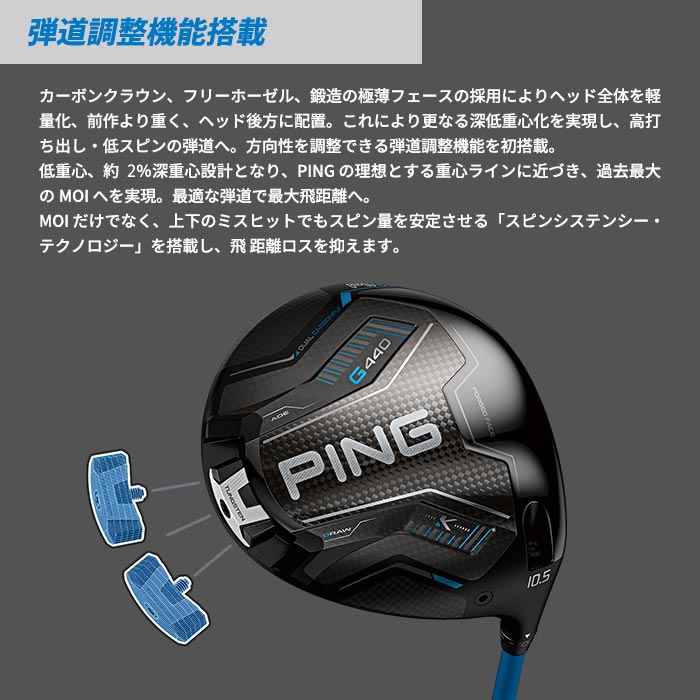 PING（ピン） ゴルフ PING G440 K ドライバー PING TOUR 2.0 BLACK