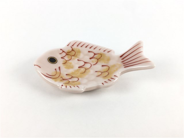 有田焼 幸楽窯 錦薄桜金叩鯛形箸置 3個入ギフトパック 贈り物