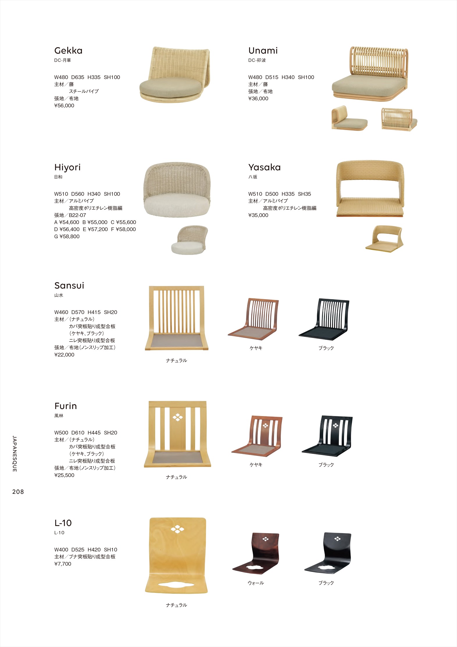 月華，卯波，日和，八坂，山水，風林，L-10 ／ L-20，L-30，伊勢（Ⅱ