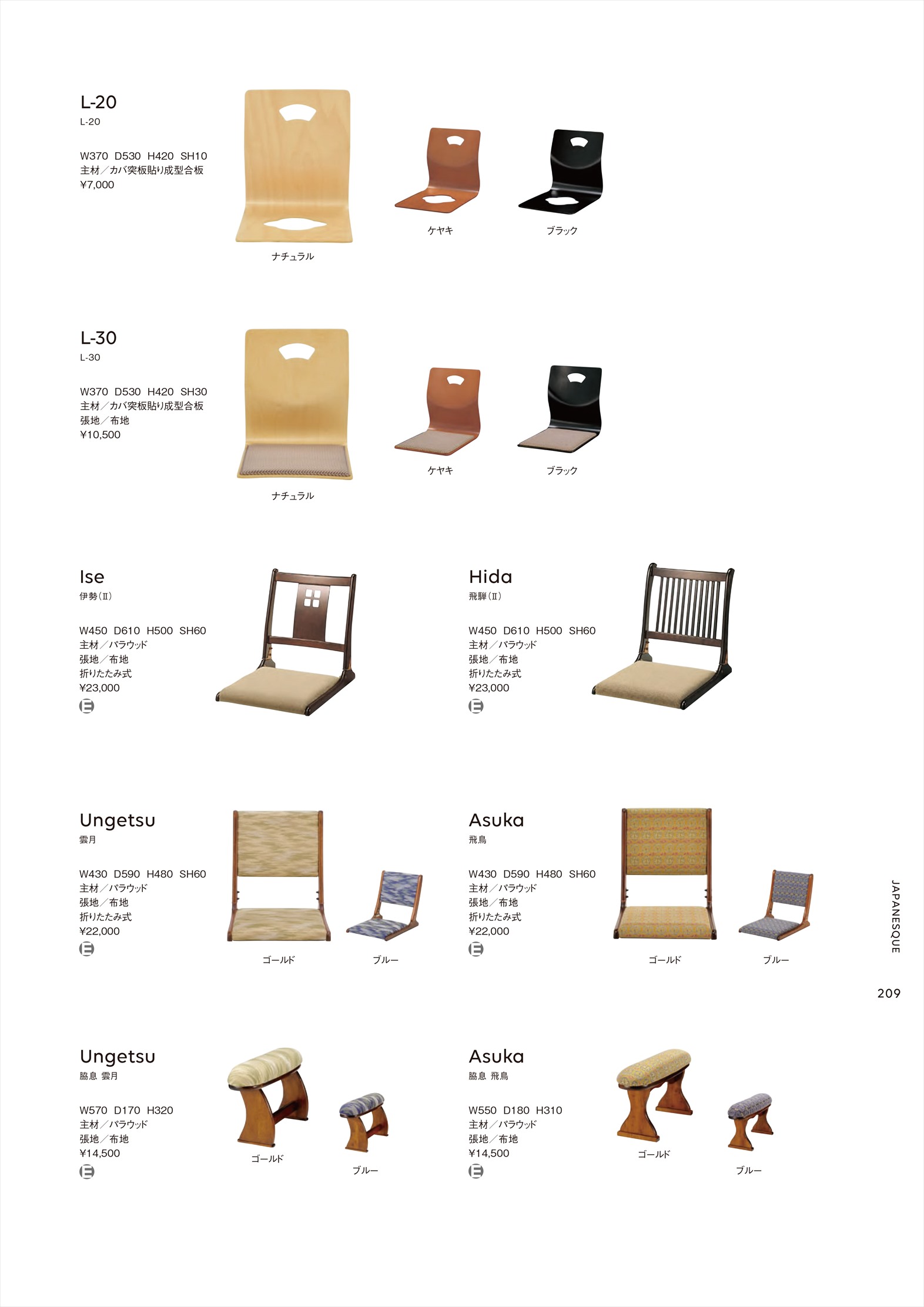 月華，卯波，日和，八坂，山水，風林，L-10 ／ L-20，L-30，伊勢（Ⅱ