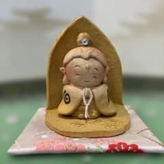 地蔵 お地蔵さん 観音様 光背 真心 しあわせ 家族 お守り 陶人形 置物