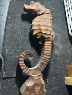 木製タツノオトシゴ彫刻 約40センチ - メルカリ