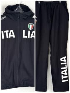 Kappa イタリア代表 ナイロンジャージ セットアップ 黒メンズ XO美良品