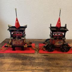 雛人形 お道具 御所車 御駕籠 伝統工芸品 通産大臣賞 秀叡作 本金梅 和