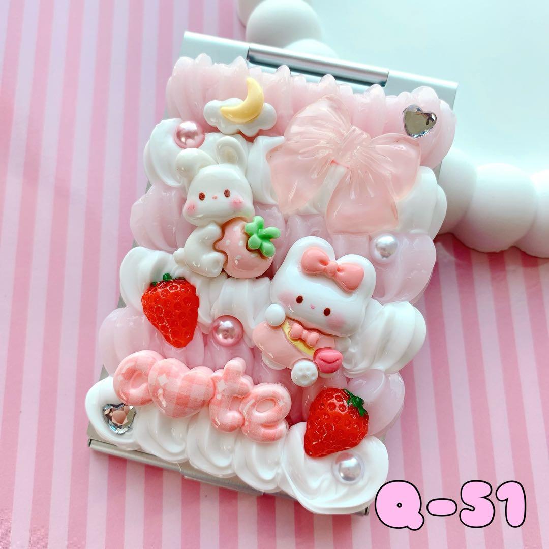 ホイップデコ コンパクトミラー 鏡 ピンク うさぎ ハンドメイド - メルカリ