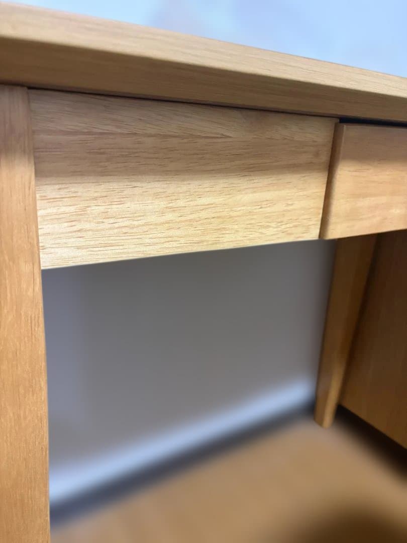 完成品・送料込】木製スリムデスク 幅90㎝ 引出し付き たのメル便