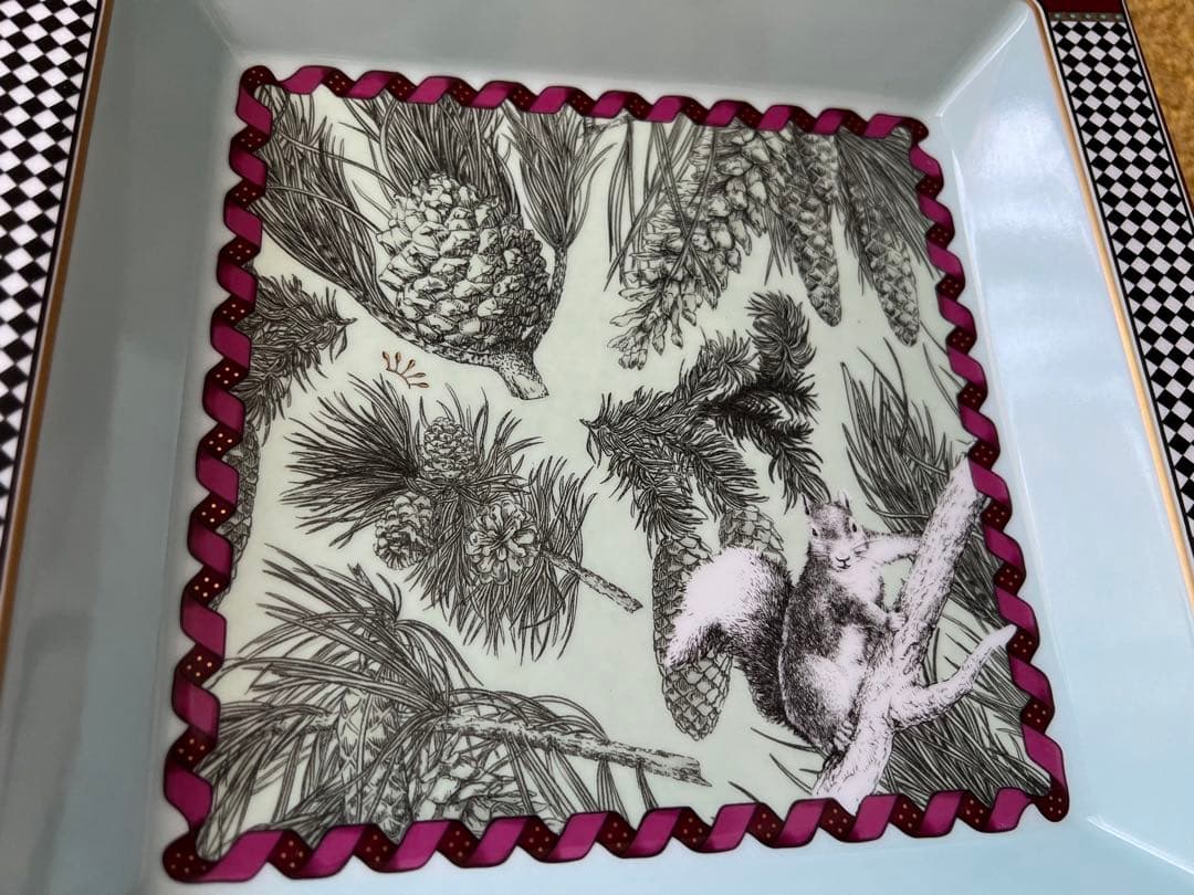 希少　リチャードジノリ トーテム スクエアトレイ リス　24.5cm