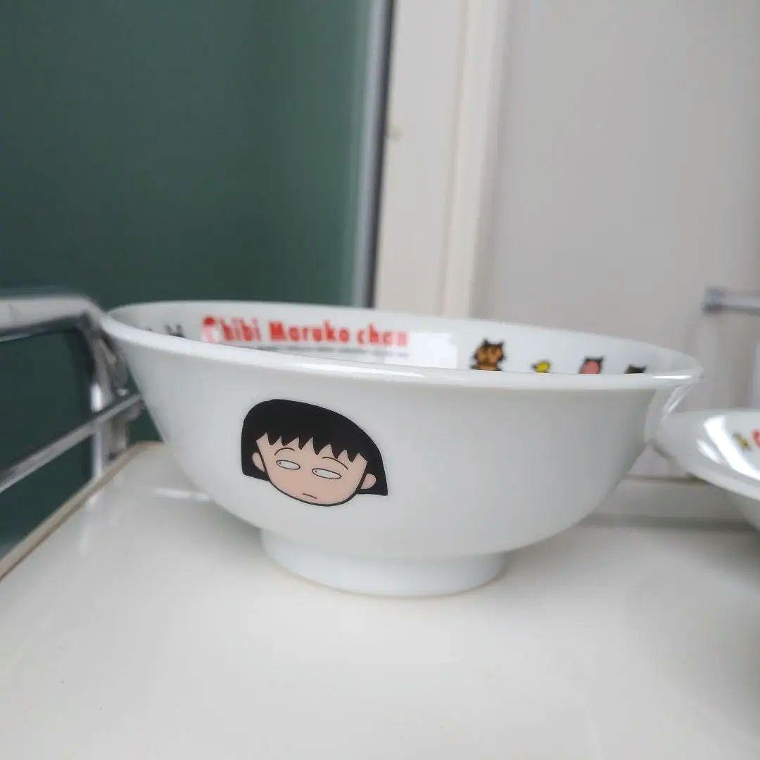 未使用極美品！1990年製 ちびまる子ちゃん 陶器製食器 レトロ 4点