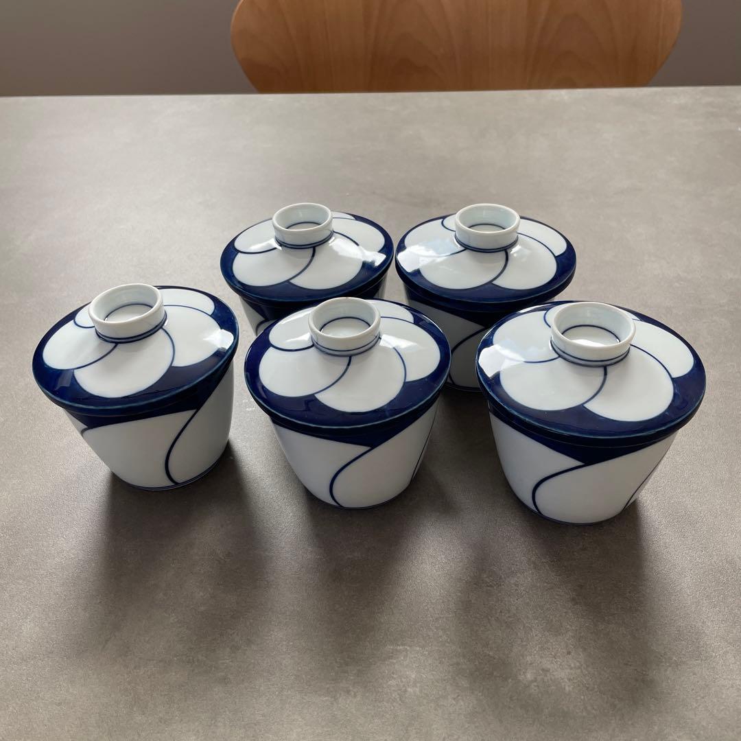 sale☆美品☆白山陶器☆希少☆ねじり梅☆5セット☆廃盤☆茶碗蒸し器