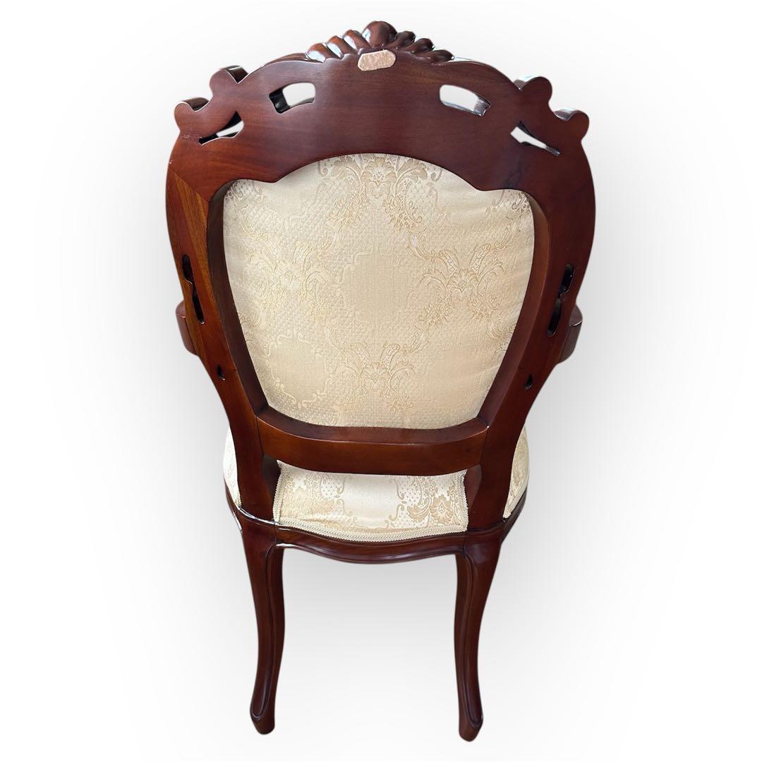 クロシオ フランシスカ チェア 肘付 アンティーク調 ブラウン 猫脚