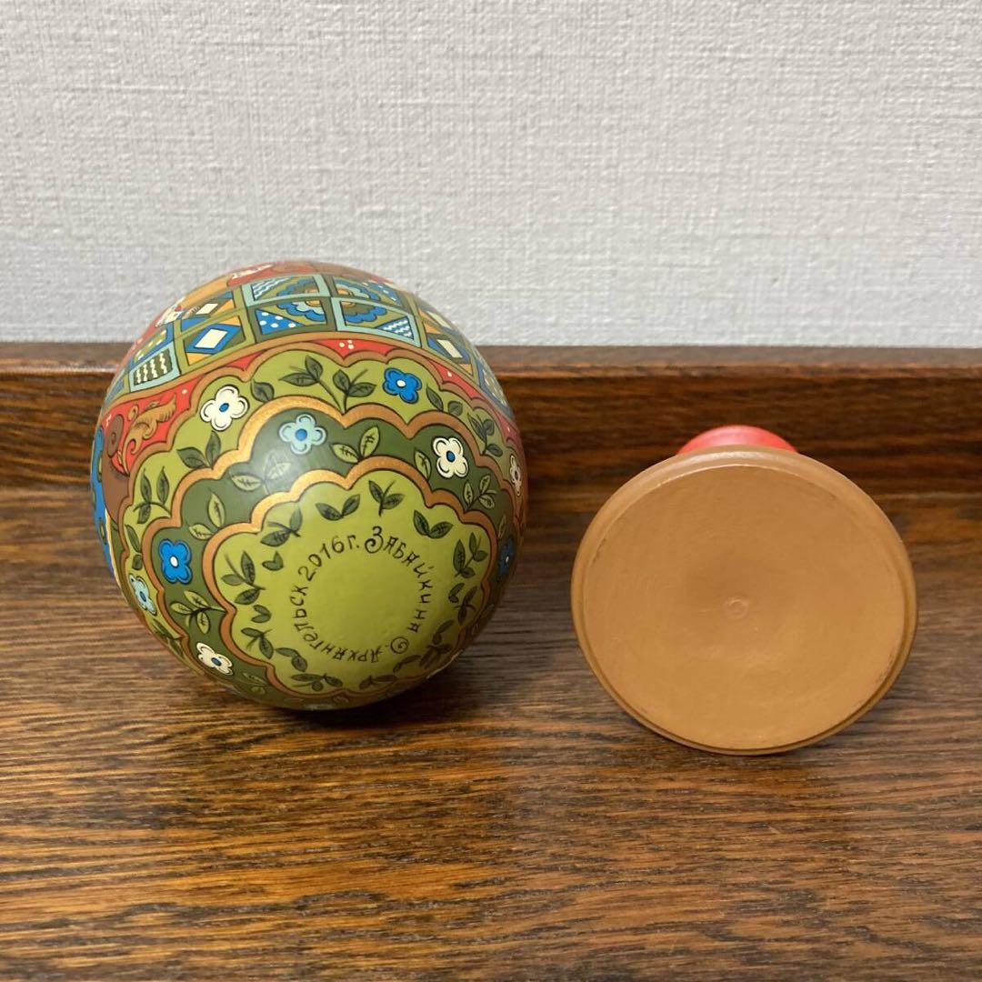 ロシア雑貨☆特大イースターエッグ(スタンド付き)H21cmオリガ作