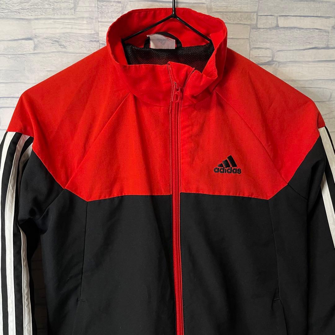 adidas アディダス キッズジャージ 140 赤・黒 - メルカリ