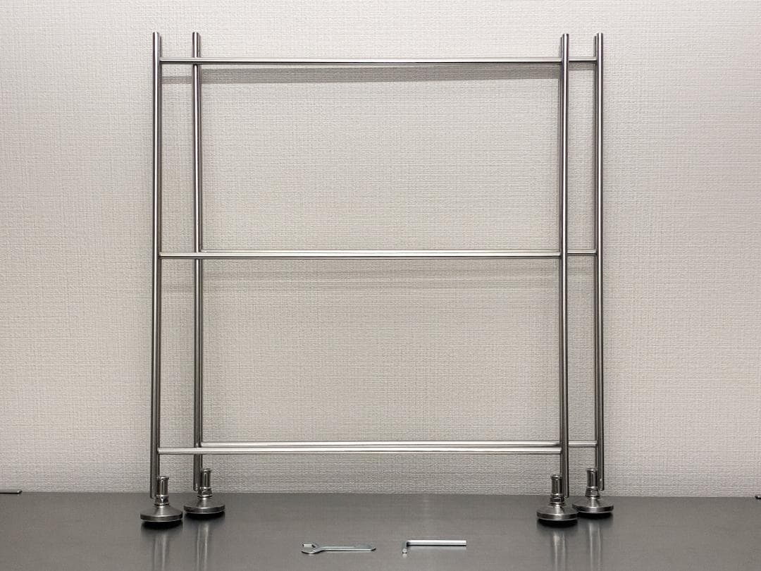 無印良品 ステンレスユニットシェルフ 追加用帆立 ミニ 2点セット スチールユニットシェルフ・追加用帆立・ミニ・ライトグレー | 無印良品