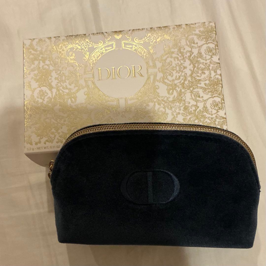 ディオール クリスマスコフレ 限定品 ポーチ ベロア ネイビー - メルカリ