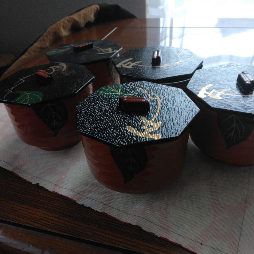 赤黒八角漆器5個セット - メルカリ