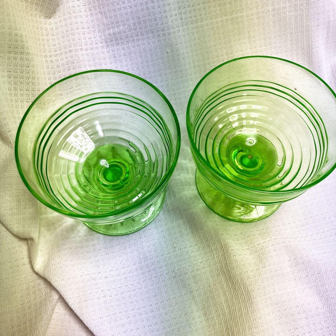 氷カップ ウランガラス ペア ウラン ガラス 氷コップ デザートカップ