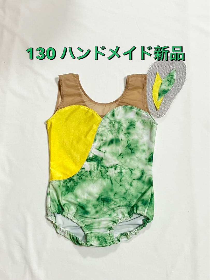 ハンドメイド】130 新品 バトントワリング レオタード 衣装 髪飾り