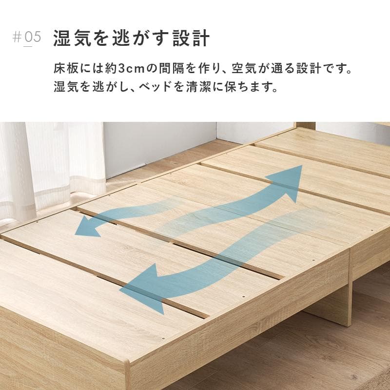 引出し付シングルベッド フレームのみ ナチュラル [8002] - メルカリ