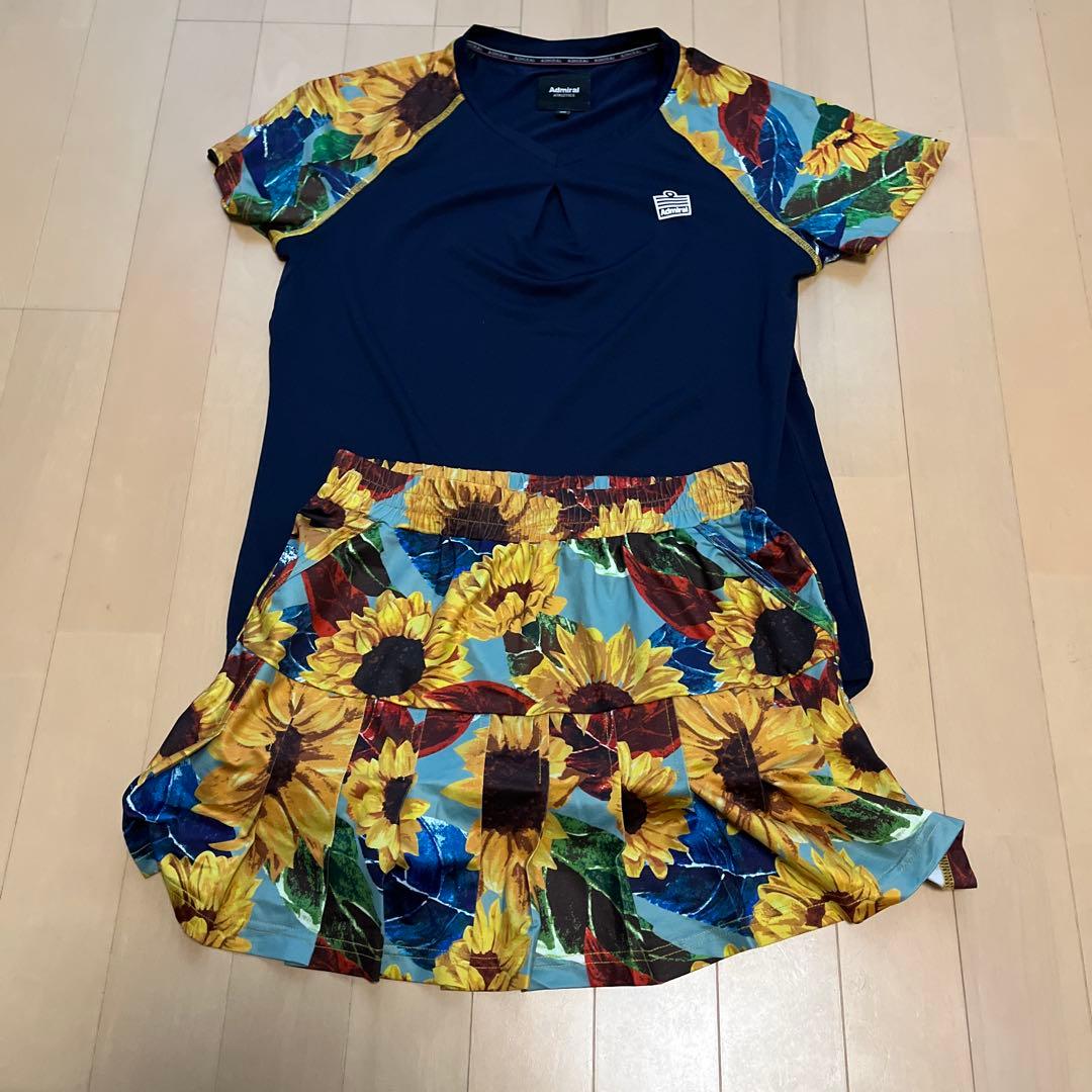アドミラル レディーステニスウェア ゲームシャツ＆ひまわり柄スカート Admiral（アドミラル） アドミラル『Admiral』 テニスウェア