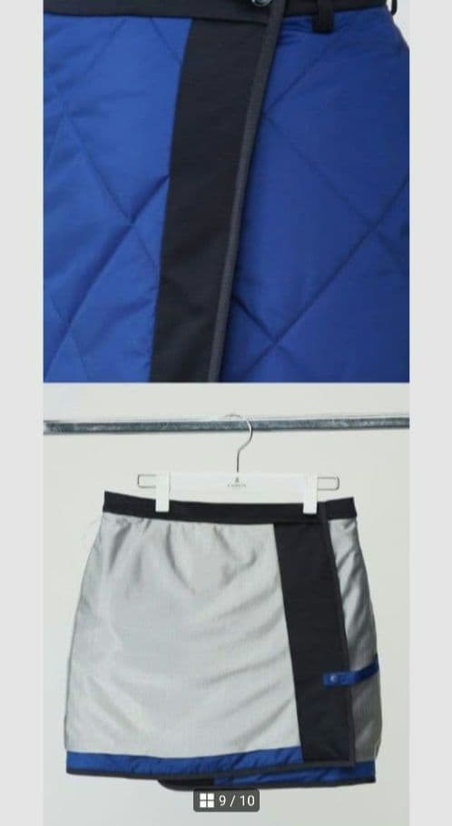 再再再値下げ美品 ランバンスポール 中綿スカート42 ブルー 定価38500