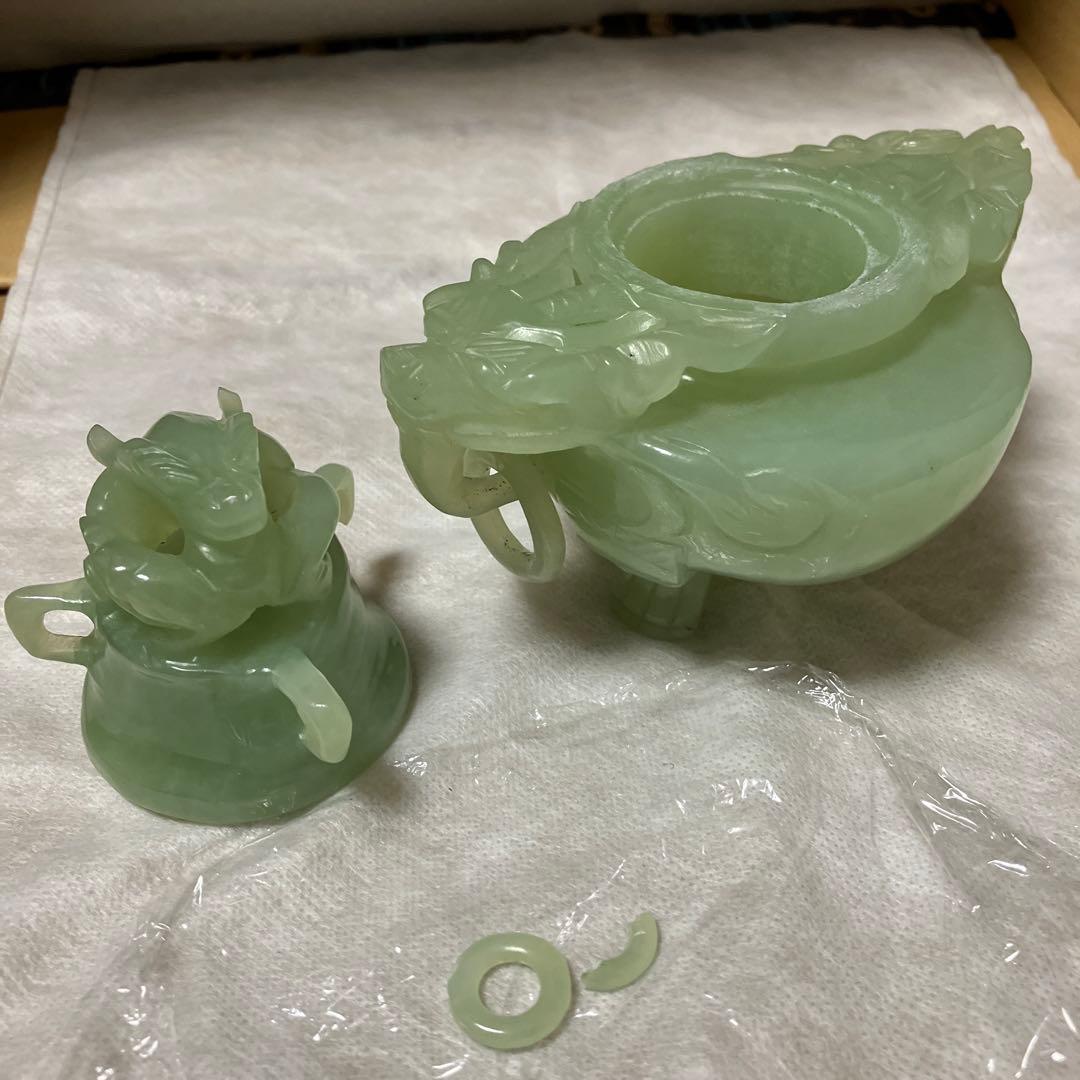 翡翠の香炉・中国翡翠工芸品専門店での購入品 - メルカリ