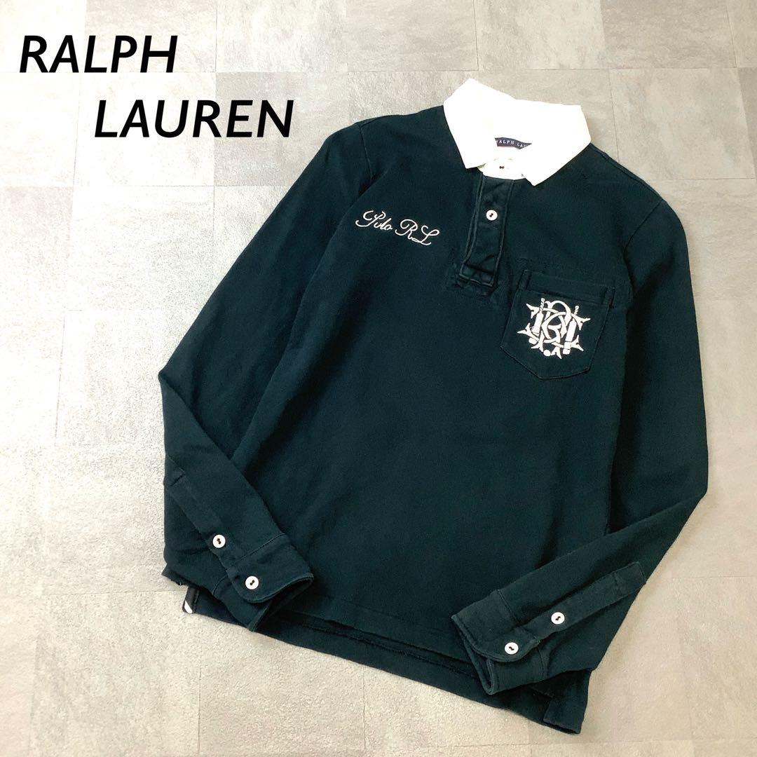 RALPH LAUREN 刺繍 ラガーシャツ 長袖 ブラック - メルカリ