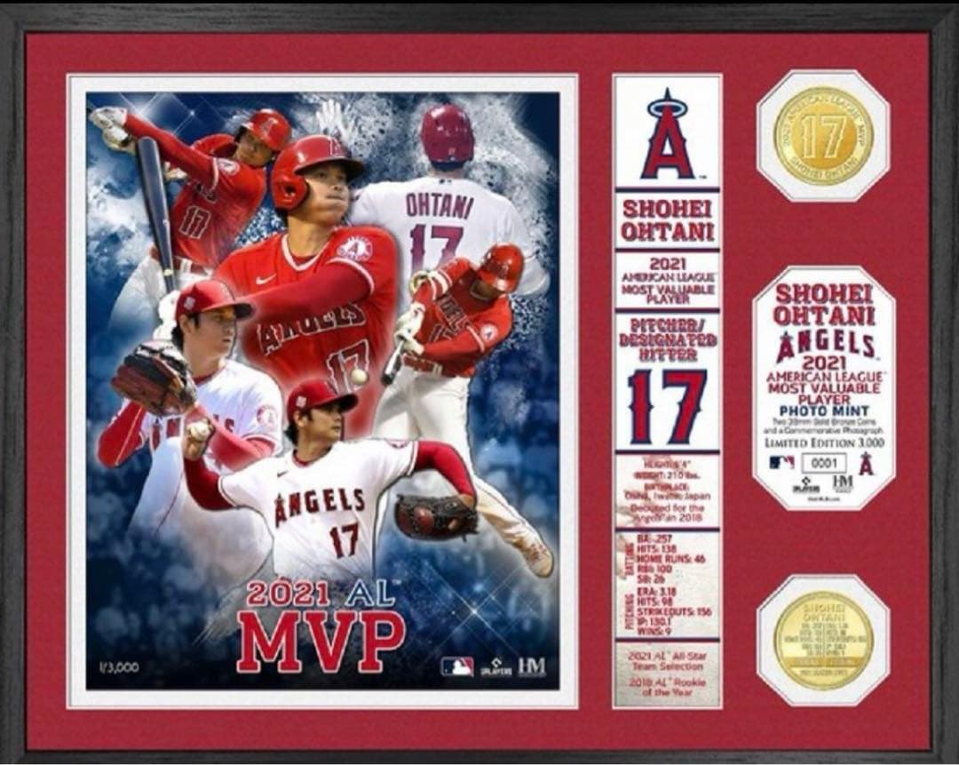 大谷翔平 2021年MVP記念 ２フォトミント（数量限定：3,000個） 2021年大谷翔平 MVP獲得記念2コインフォトミント シリアルナンバー入り