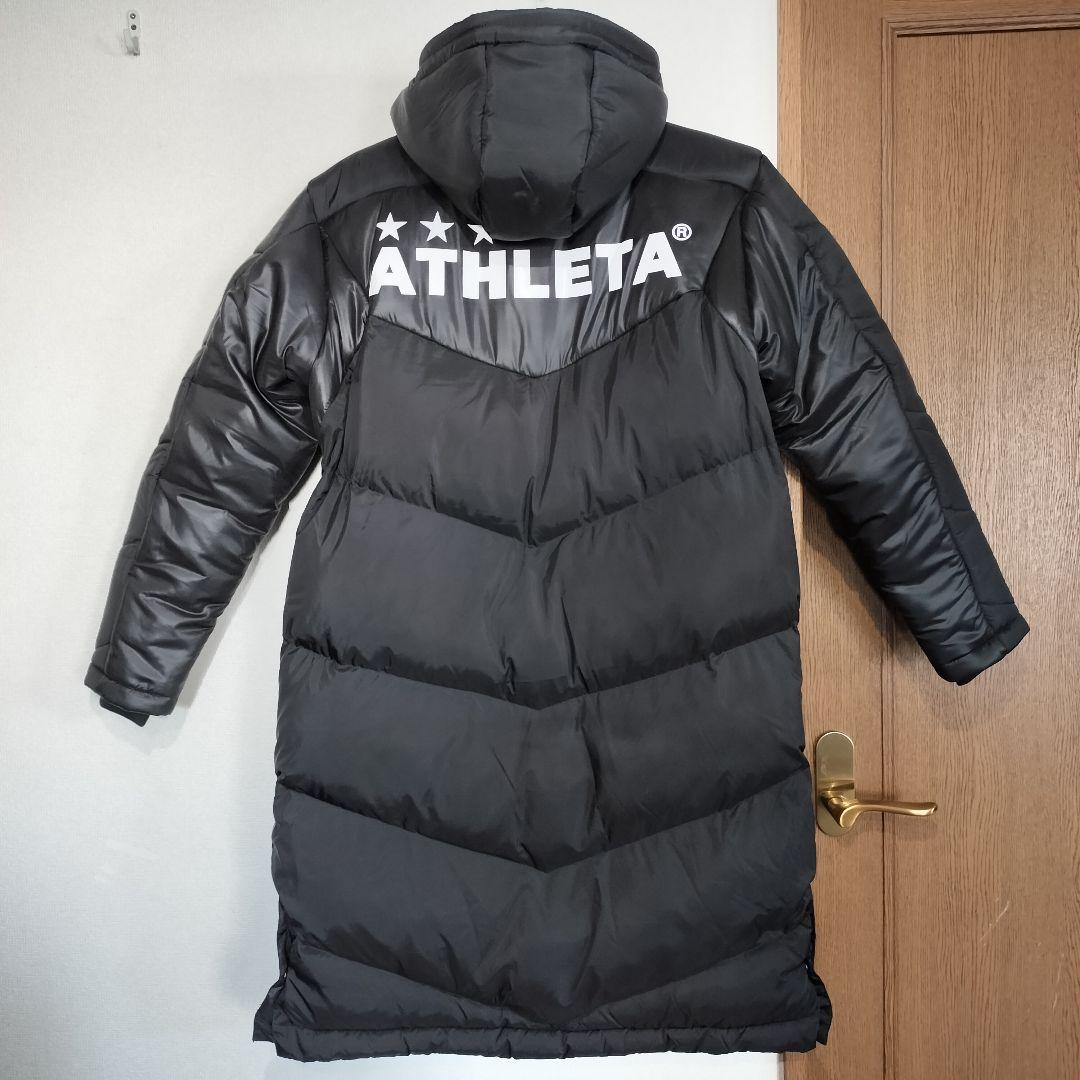 美品】ATHLETA アスレタ フード付ダウンベンチコート/ Sサイズ 黒
