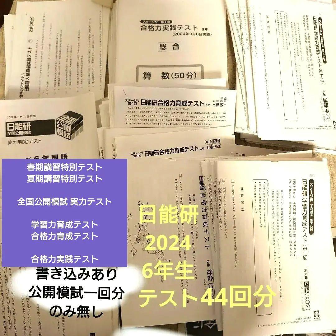 2025 日能研 2024年 6年生 育成 テスト 全国公開模試 実力判定テスト 実力判定テスト｜日能研 全国公開模試