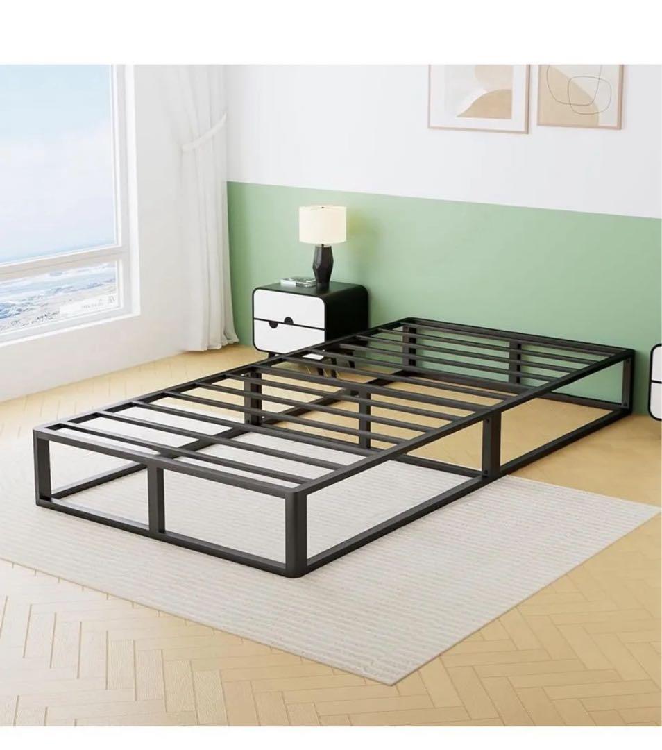 ブラックベッドフレーム シングル 195cm x 96.5cm