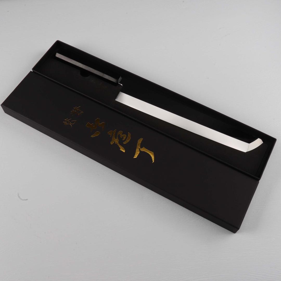 7794鱧切り 骨切り包丁 尺寸 ウルトラ鏡面仕上げ刺身包丁 黒檀黒水牛角