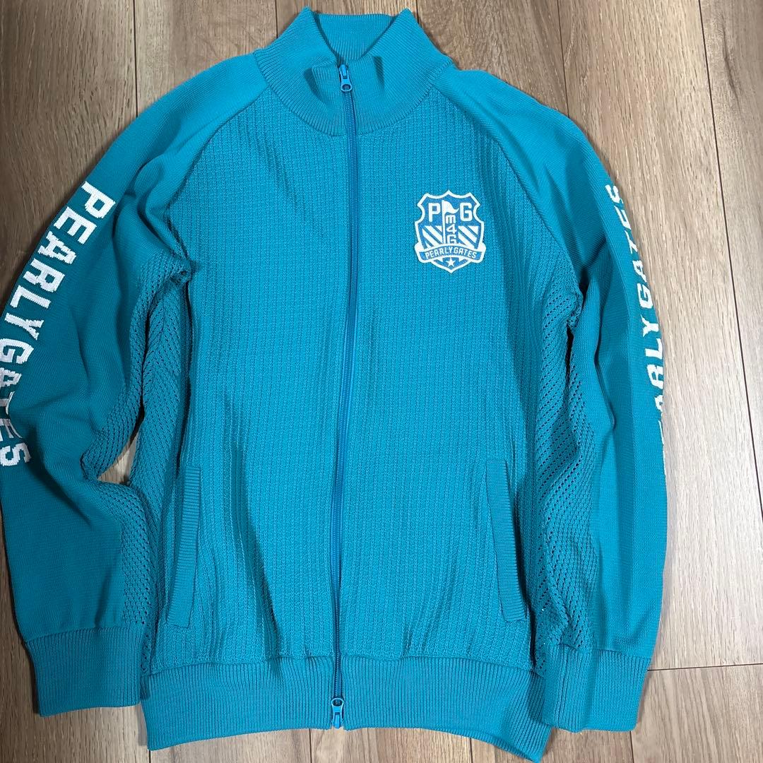 【美品】PEARLY GATES ジップアップセーター メイドインジャパン 14GダブルJQ×ワッペン風ハイネックニットプルオーバー | PEARLY GATES
