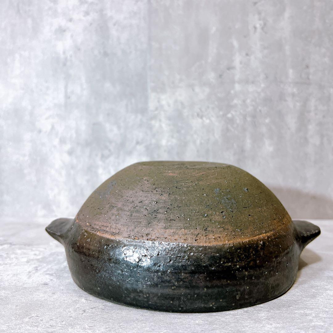 『希少 黒鉄色』石原稔久 取手付きスープボウル 麺 うどん どんぶり